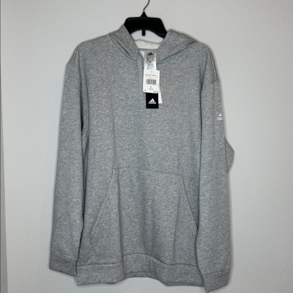 Adidas Gray Fleece Hoodie - Picture 1 of 5